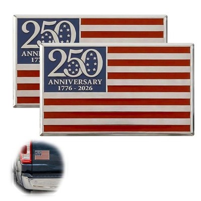 250th Anniversary Flag Metal Emblem, Flag Edition 3D Metal Car Decal Emblems