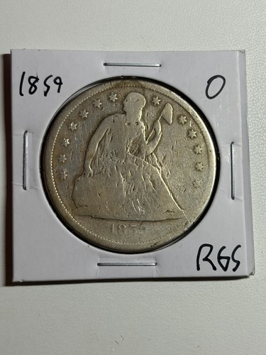 1859-O Seated Liberty Silver Dollar VG Detail Tough Type Coin