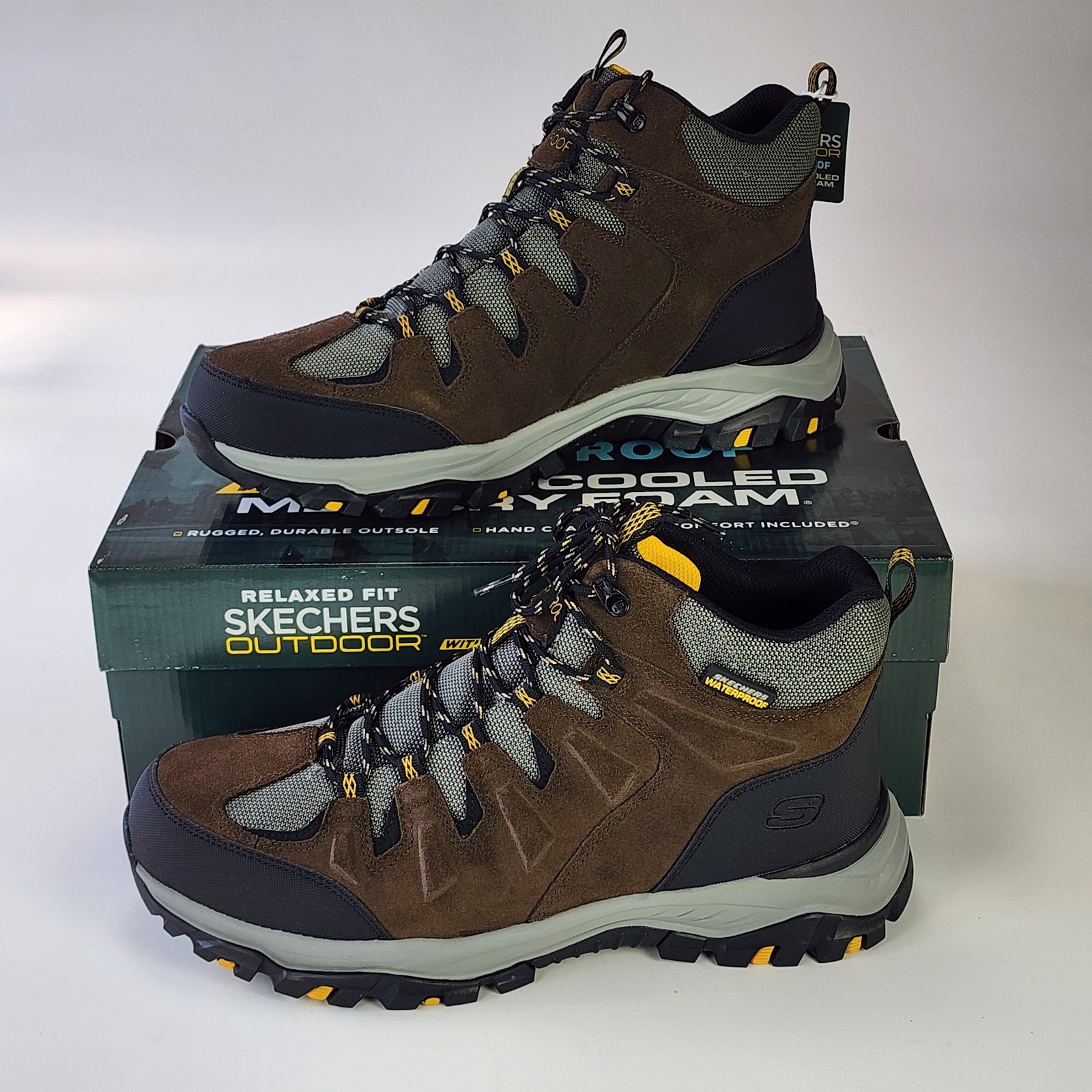 Skechers Rickter Branson Outdoor Hiking Boots Men's US 13 Waterproof Memory Foam