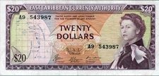 East Caribbean States $20 1965 Pick # 15j
