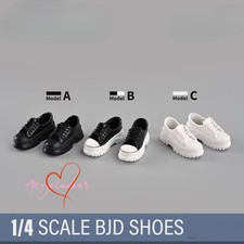 1/4MSD BJD Doll Shoes Thin Gear Sole Lace-up Student Sports Shoes Canvas Plastic