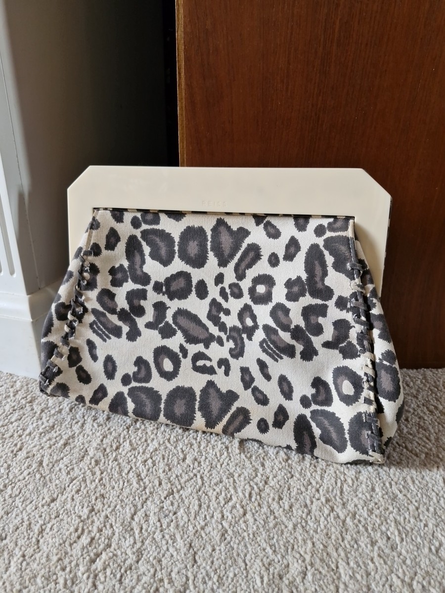 REISS Clutch Bag Leopard Print As Seen On Amy Winehouse