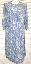 Vtg Prairie Floral Chambray Maternity? Dress Cottage Boho Modest USA Made Sz MED
