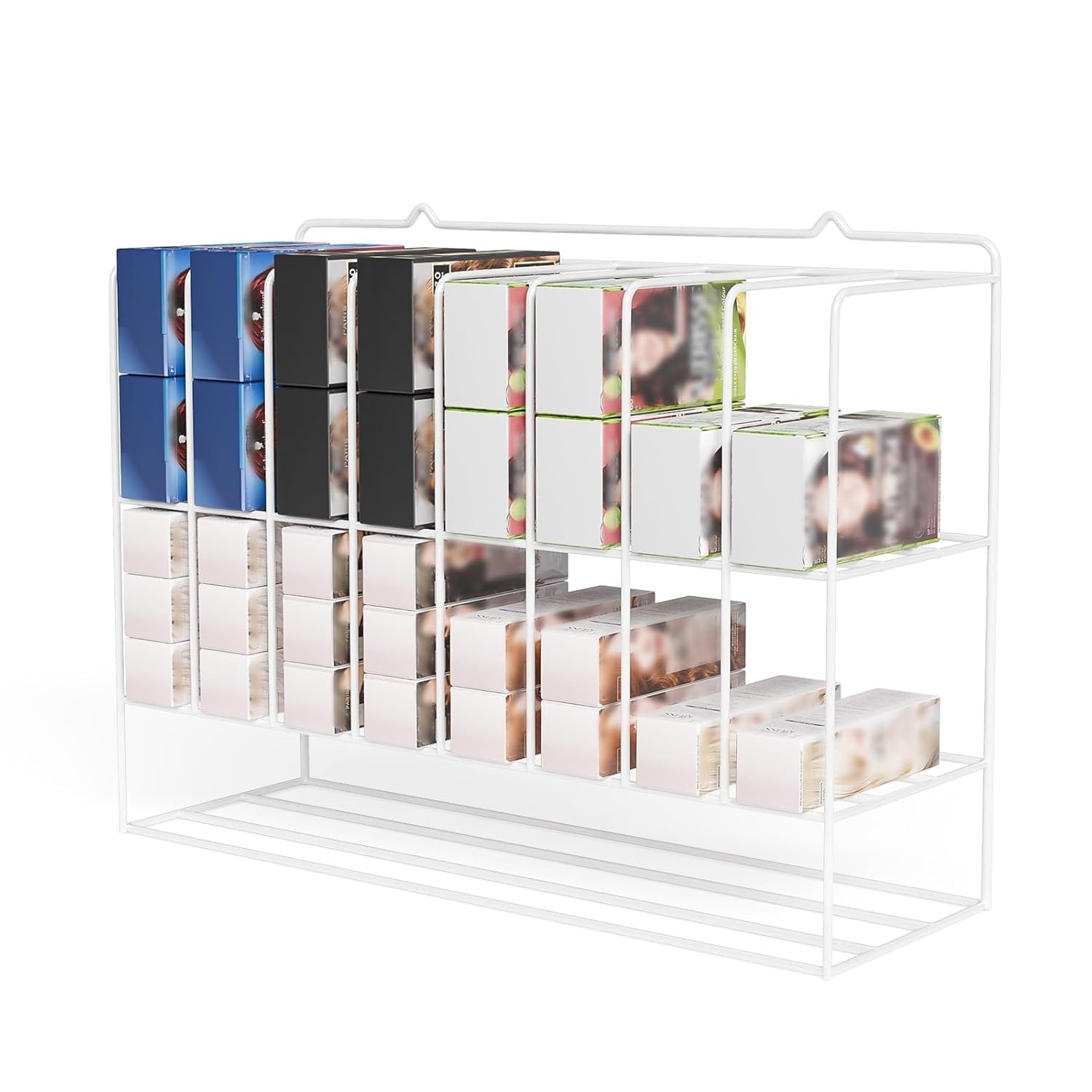 Organizer Rack, 2 Tiers Hair Color Display Rack, Metal Salon