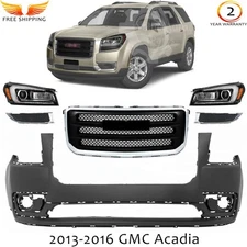 Front Bumper Cover Fascia & Grille Assembly Kit For 2013-2016 GMC Acadia