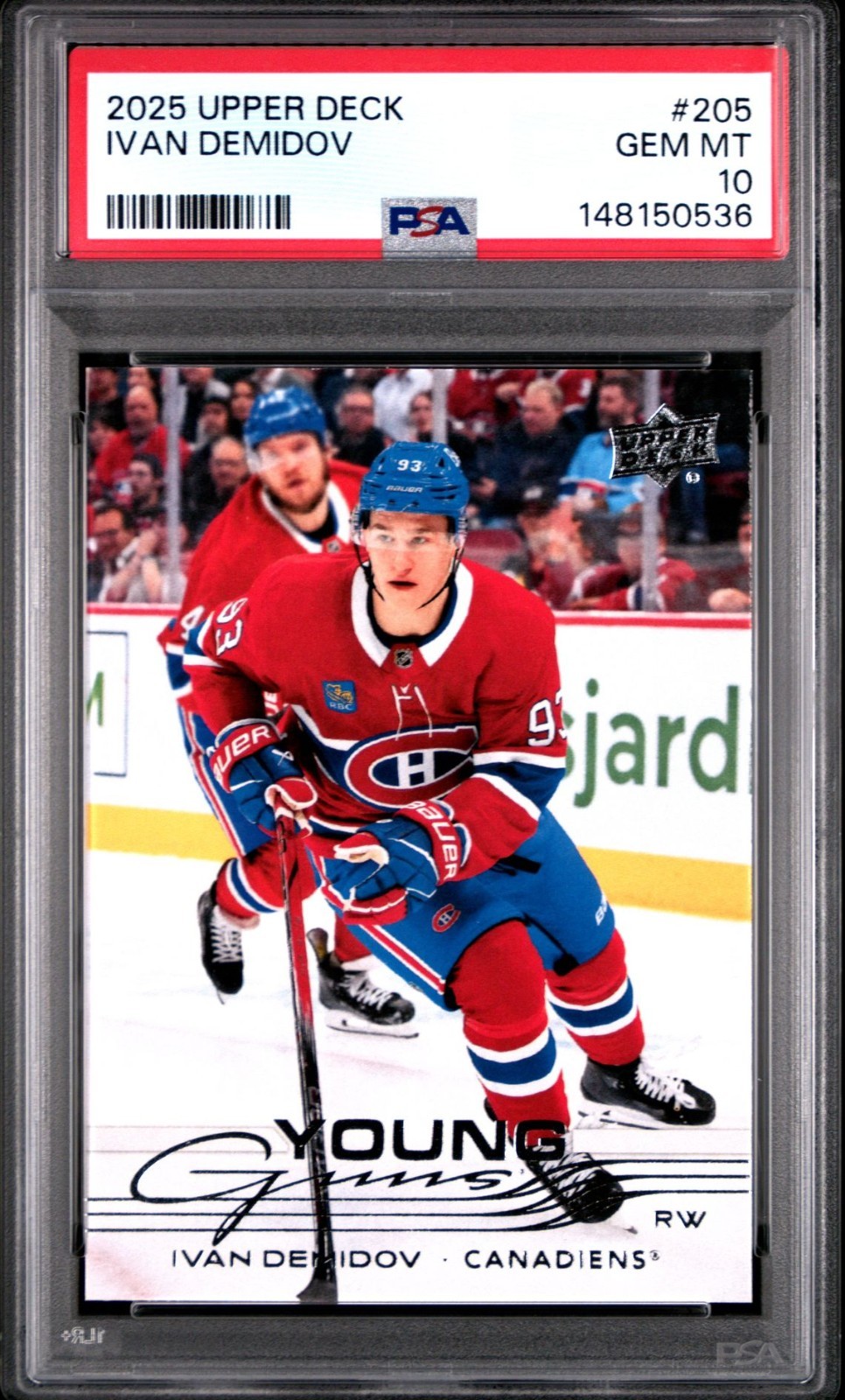 2025-26 Upper Deck Series 1 Ivan Demidov Young Guns #205 PSA 10 GEM MINT ROOKIE