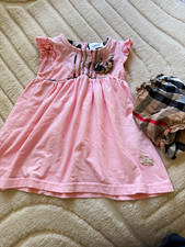 Burberry Baby Girls Pink Cotton A-Line Dress & Check Bloomers 18-24 Months