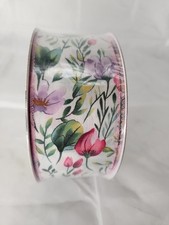 Members Mark Premium Wired Edge Ribbon 2.5" W x 50 Yards Flowers