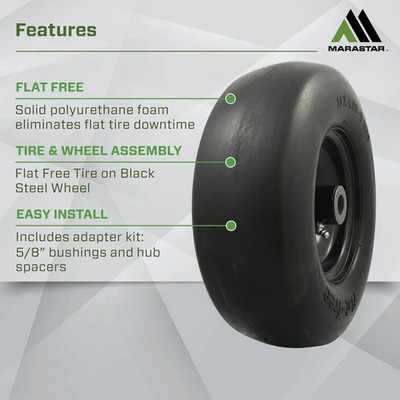 2 Flat Free Tires For Husqvarna Z246 Z24 RZ4623 RZ5424 RZ4216
