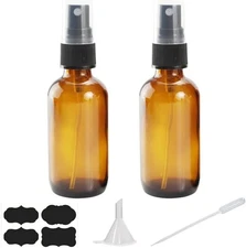 4 Oz Amber Glass Spray Bottles for Essential Oils, Small 4oz-2pack,