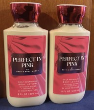 Bath Body Works PERFECT IN PINK Daily Nourishing Body Lotion 8 oz Set of 2 NEW