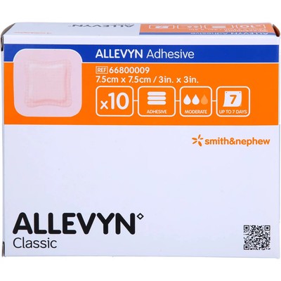 Allevyn Adhesive 7,5x7,5 cm Haftende Wundauflage 10St - 18799340