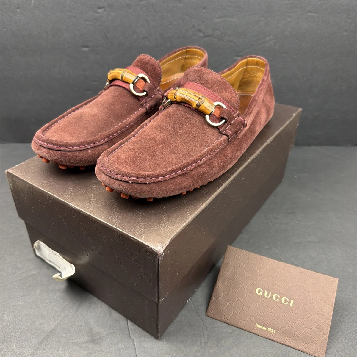 Gucci mens loafers Suede Iconic Horsebit Size 7.5D Gucci men main image 2