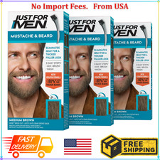 Just For Men M-35 MEDIUM BROWN Mustache Beard Brush In 3 pack