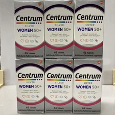 6 X Centrum Silver Multivitamins for Women 50+ Multimineral Supplement 65 Ct ea