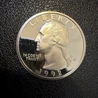 1992 S Washington Quarter Choice Proof 90% Silver 25c US Coin Collectible U98