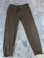 Faherty Pants Men's Large Beach Terry Joggers Black Sweatpants Cotton Knit