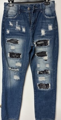 RARE FIND One of a Kind Customized Jeans with Dallas Cowboys Patchwork Sz Small