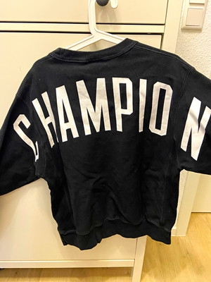 Champion Reverse Weave Herren Pullover Rundhals Langarm Logo schwarz Gr. M