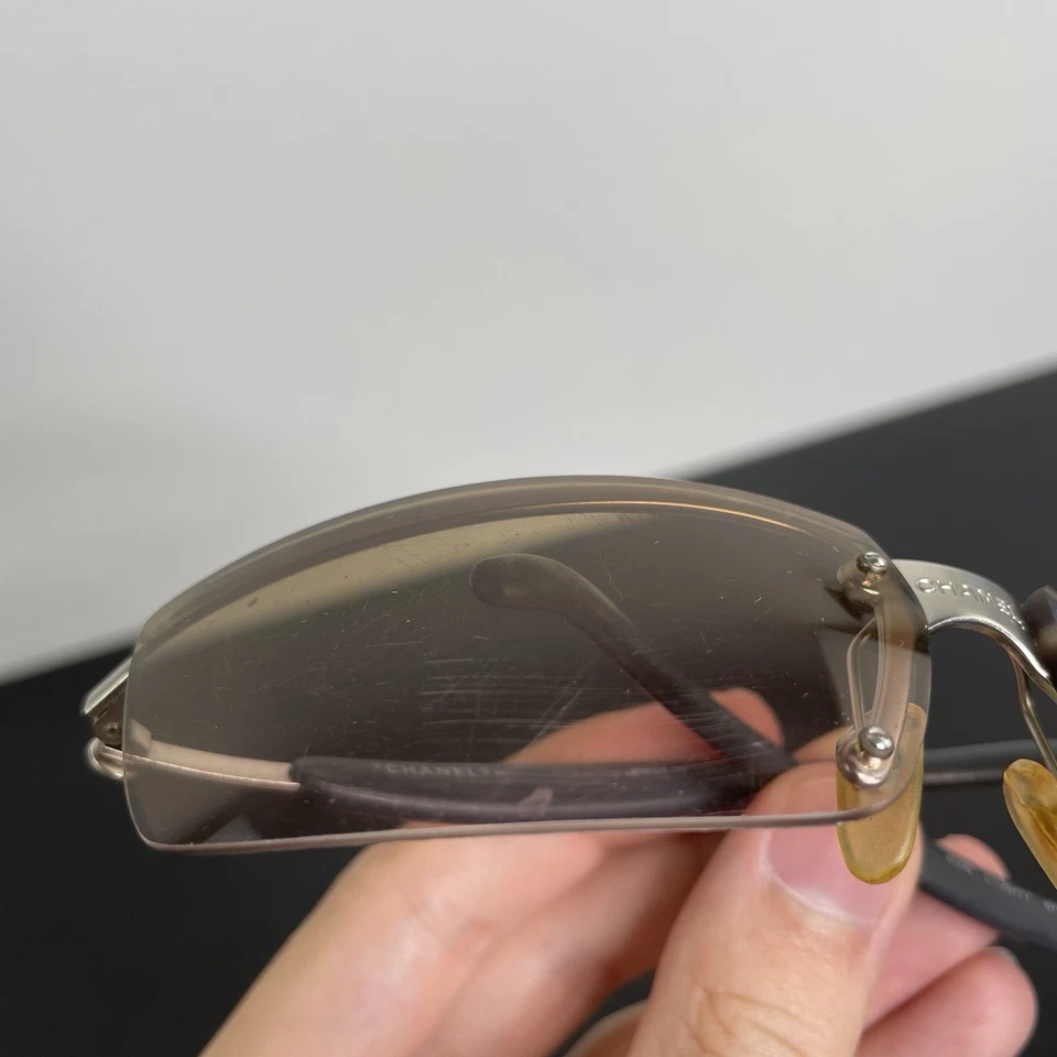 Винтажные солнцезащитные очки Chanel без оправы сиреневый градиент 4008 w чехол Gucci Coco CC Италия - Изображение 3 из 4