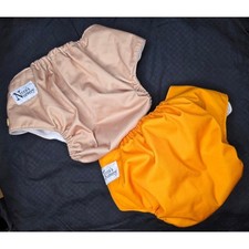 Nora's Nursery Cloth Diaper Covers Reusable Snap Adjustable Tan Orange