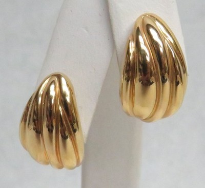 WONDERFUL 14K GOLD WATERFALL PUFFY EARRINGS
