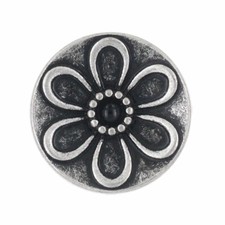 12 Pieces Concave Flower Pattern Metal Shank Buttons 15mm 19/32 Inch Antique
