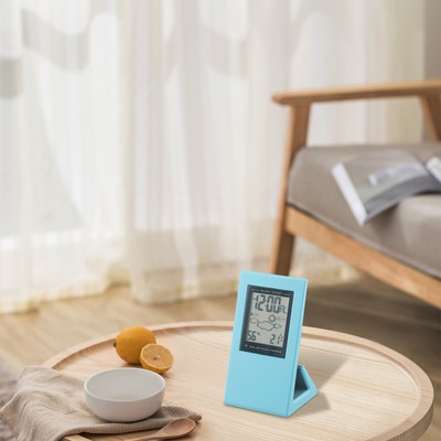 Compact Design Solar Weather Clock with Temperature and Humidity Readings