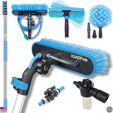 26ft Water-Fed Washing Kit: Brush, Cobweb Duster, Squeegee  Soap Dispenser