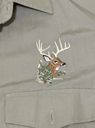 Chemise de chasse Outdoor Impressions homme L fabriquée aux États-Unis cerf brodé coussin de tir - Photo 2/7