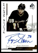 2006-07 SP AUTHENTIC FUTURE WATCH AUTO Ryan Shannon Rookie Auto 974/999 Anaheim