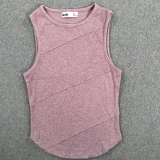 Elodie Ribbed Tank Top Women's Small Purple High Neck Sleeveless Crossover