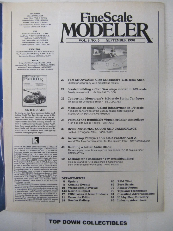 Fine Scale Modeler Magazine September 1990  A Diorama Scene From Alien - Image 2 of 2