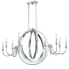 Rondure 10-Light Polished Nickel Chandelier by World Imports