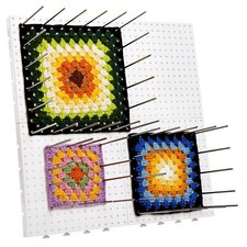 LIBRAGOLD 15 Inches Crochet Blocking Board with Pegs Expandable Large Plastic...
