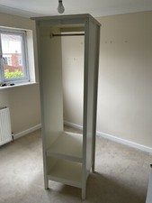 M&S Hastings Single Full Length Mirror Fronted Open Wardrobe Cream Soft White