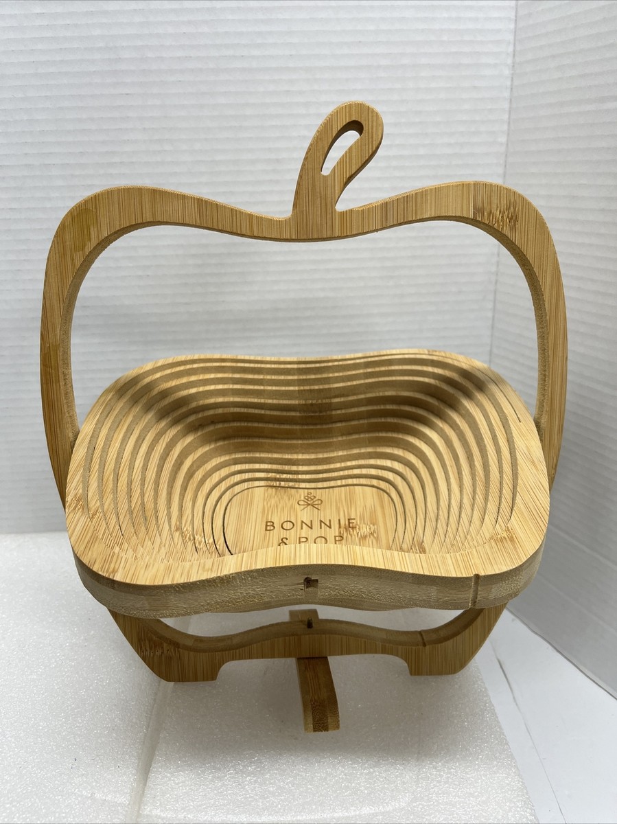 Bonnie & Pop Wooden Collapsible Apple Shaped Folding Fruit Basket