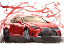 Painting of a Lexus RC200 Limited Edition Print Lexus Gift