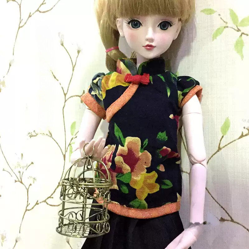 1/6 Scale Dollhouse Miniatures Accessories Bronze Vintage Birdcage