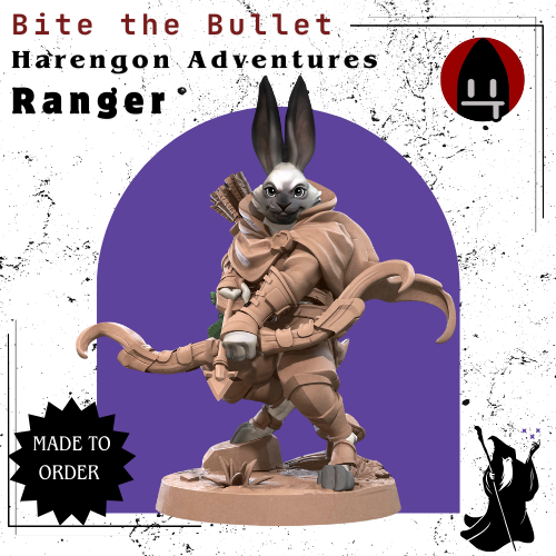 Male Harengon Ranger DnD Miniature D&D RPG 3D Printed Fantasy Model