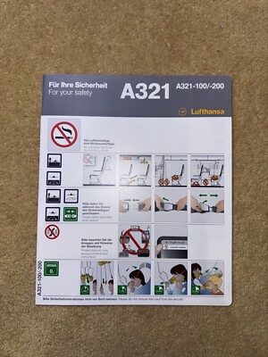 Lufthansa Airbus A321-100/200 Safety Card 