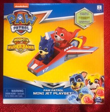 Paw Patrol Super Paws Mighty Pups Mini Jet Vehicle Plane Marshall  Chase