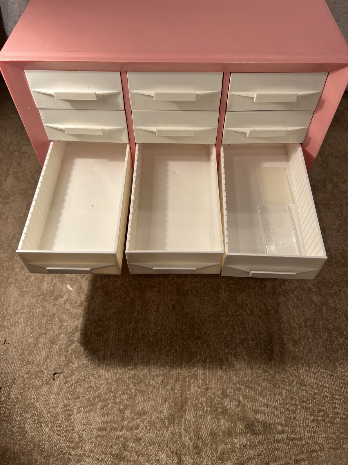 Rare Vintage Pink/Cream AkroMils Storage 10 Drawers eBay