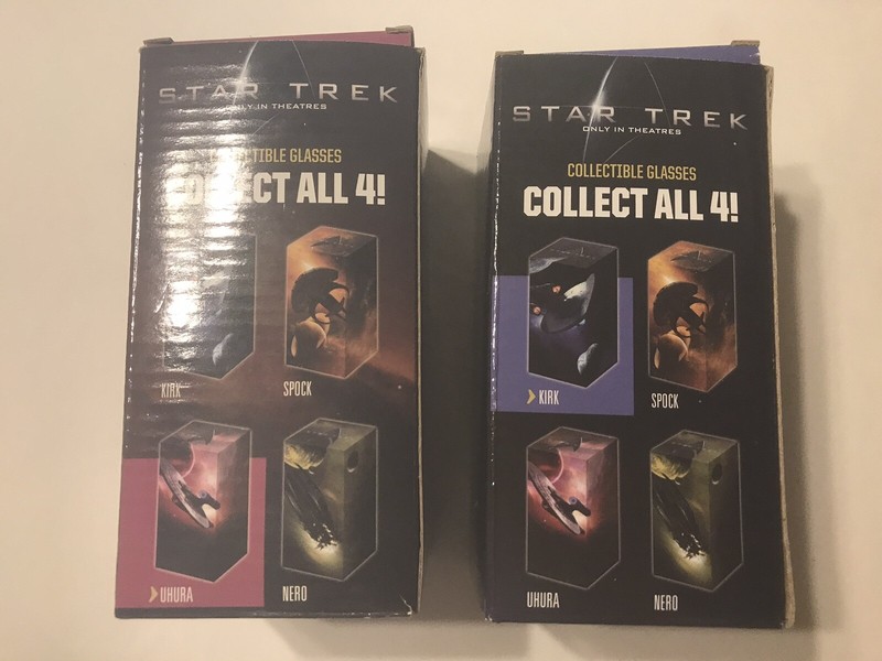Star Trek Burger King 2008 Collector Glasses  KIRK  and UHURA