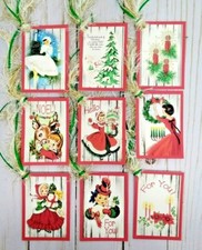 9 Retro Style Christmas Handmade Gift Tags Scrapbooks Junk Journals Crafts