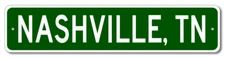 Nashville, Tennessee Metal Wall Decor City Limit Sign - Aluminum