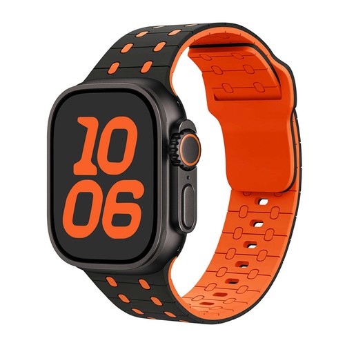 Für Apple Watch Series 10 9 8 7 6 5 4 Ultra Zweifarbig Silikon Verstellbares Armband - Bild 14 von 21