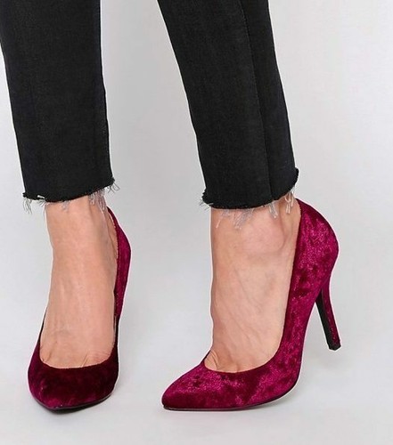 Womens Burgundy Red Heeled Court Dress 