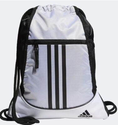 adidas Alliance II Sackpack- White- Black- New- Free Shipping