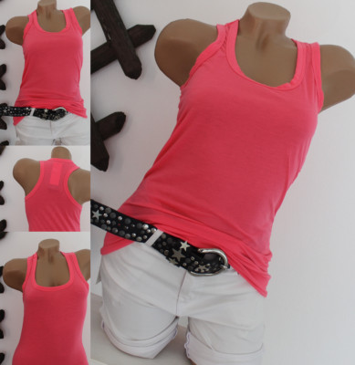 Damen Tank Top Shirt in NEON Farbe Shirt Top 34-36-38-40